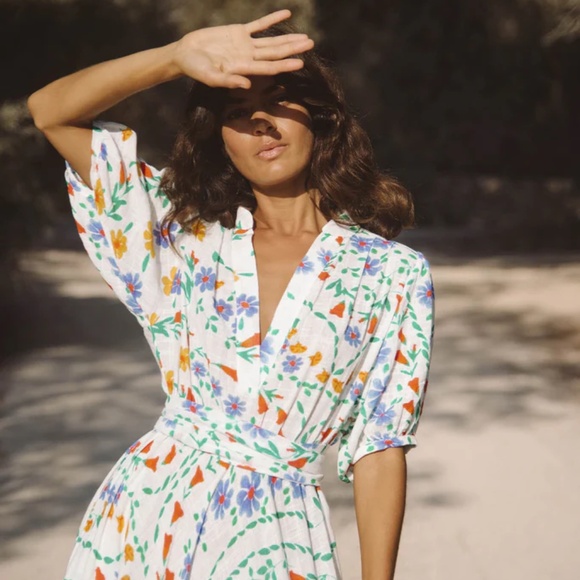 NEW Soler London Villamarie Bea Ankle Dress in Daisy print, Size XS/S - Picture 4 of 4